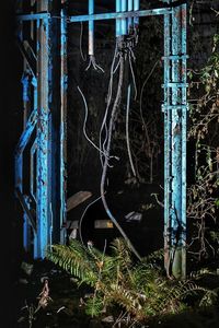 Close-up of illuminated lights at night