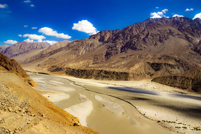 Scenic view of arid landscape against sky