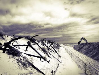 Man against sky during winter