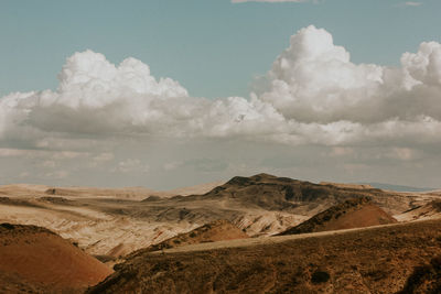 Scenic view of arid landscape against sky