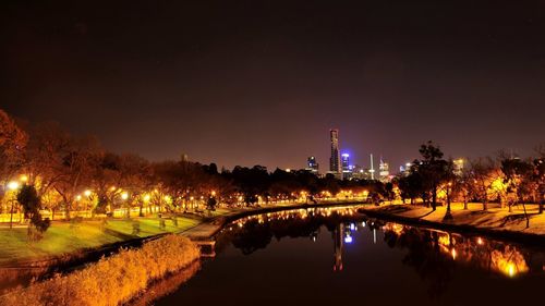 Reflection of buildings in water