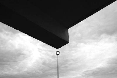 Low angle view of road sign against sky