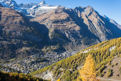 High angle view of mountains