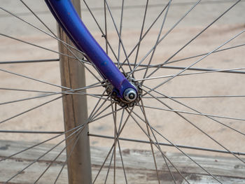 Close-up of bicycle wheel