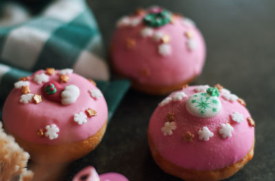Close-up of cupcakes on table