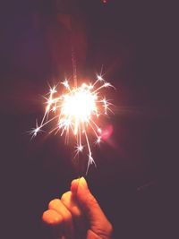 Firework display at night