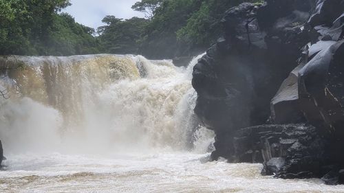 Scenic view of waterfall