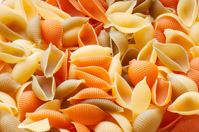 Full frame shot of raw pastas