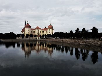 Reflection of building in water