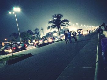 Illuminated street light at night