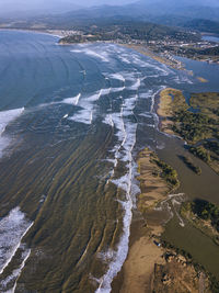 High angle view of beach