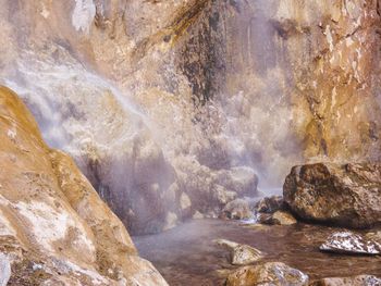 Scenic view of waterfall