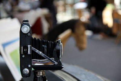 Close-up of camera