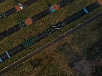 High angle view of agricultural field