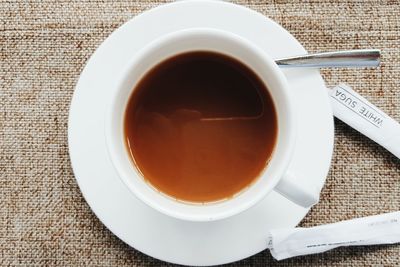 Directly above shot of tea on table