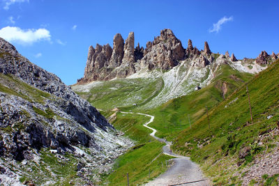 Panoramic view of rocky mountains against sky