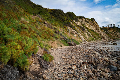 Scenic view of land against sky