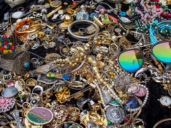 High angle view of multi colored objects