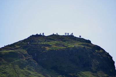 Low angle view of rock formations on landscape