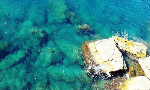 View of sea against blue sky