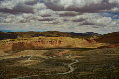 Scenic view of dramatic landscape against sky