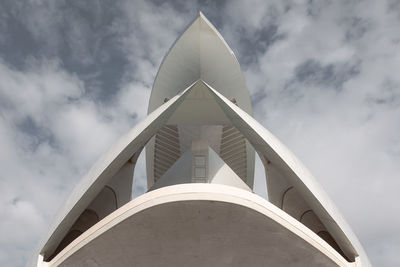 Low angle view of modern building against sky