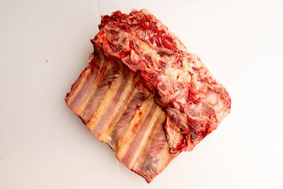 Close-up of food on white background