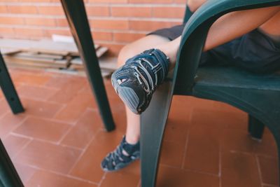 Low section of person legs