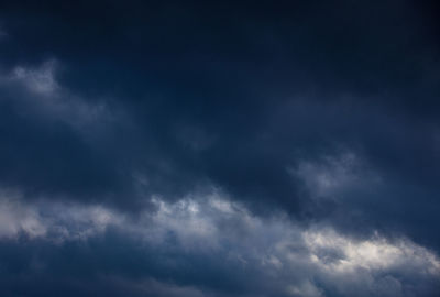 Low angle view of storm clouds in sky