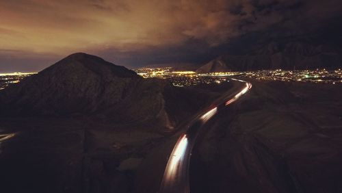 Illuminated cityscape at night