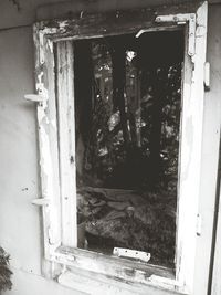 Closed door of old house