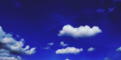 Low angle view of clouds in blue sky