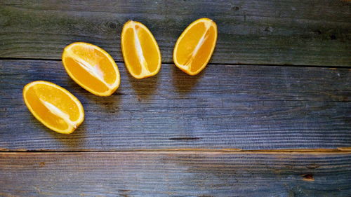 Directly above shot of orange on table
