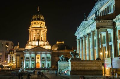 City lit up at night