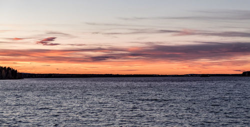 View of calm sea at sunset