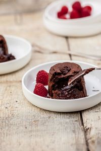 Close-up of cake in plate on table