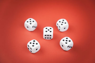 High angle view of coins on table