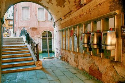 Steps amidst built structure