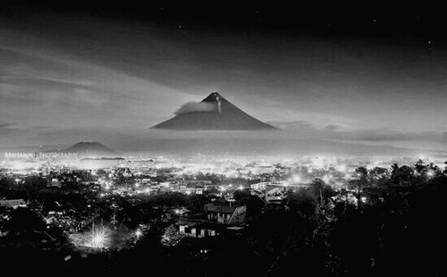 City against sky at night