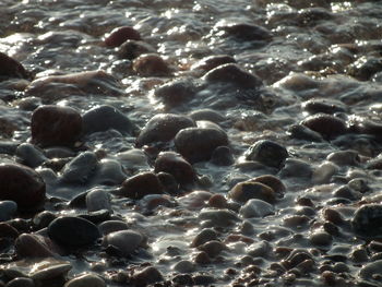 Full frame shot of rocks in sea