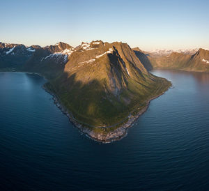 Scenic view of lake against clear sky