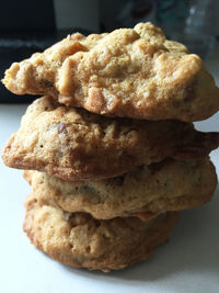 Close-up of cookies in plate
