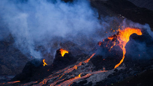 Volcanic eruption in mt fagradalsfjall, southwest iceland. the eruption began in march 2021.