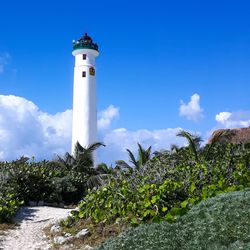 Low angle view of lighthouse against sky