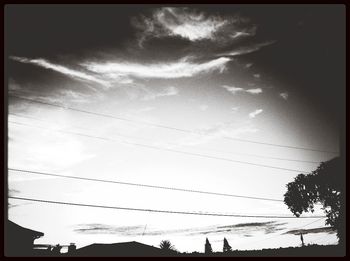Low angle view of electricity pylon