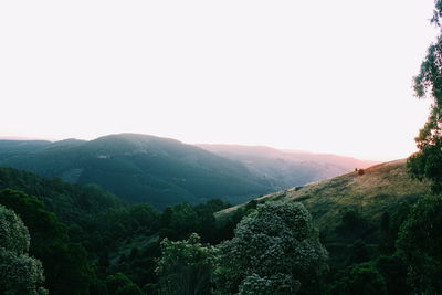 Scenic view of mountains against clear sky