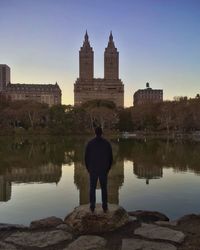 Reflection of buildings in water