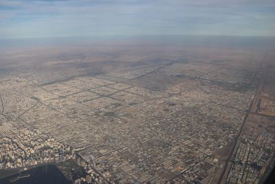 High angle view of cityscape against sky