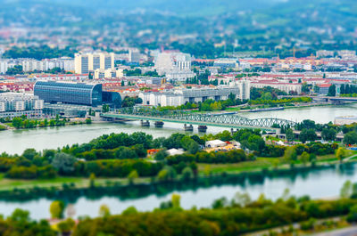 View of river in city