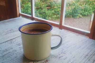 Close-up of coffee on table